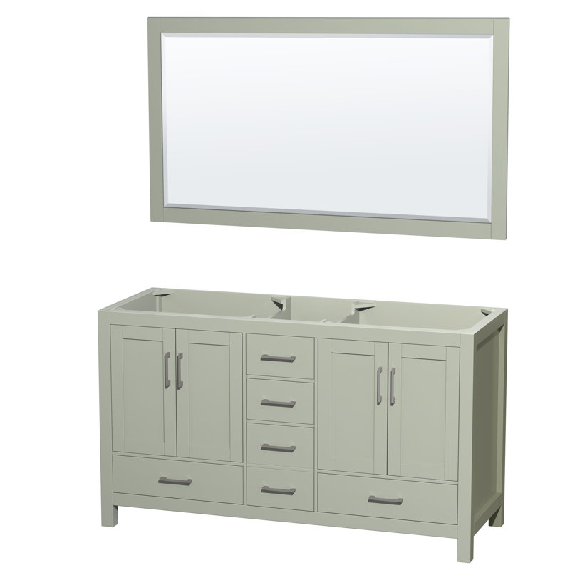 Sheffield 59" Double Bathroom Vanity Base Only, Light Green