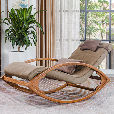 Chaise berçante en bois massif