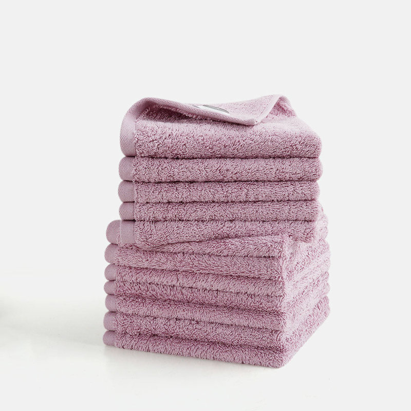 SEMAXE 12 Pack 100% Cotton Wash cloths (13x13in) with Hanging Loop, Siro Spun, Quick-Dry & Super Absorbent Durable for Bathroom & Gym, Commercial-Grade Bulk Vacuum-packed, OEKO-TEX Certified, Purple