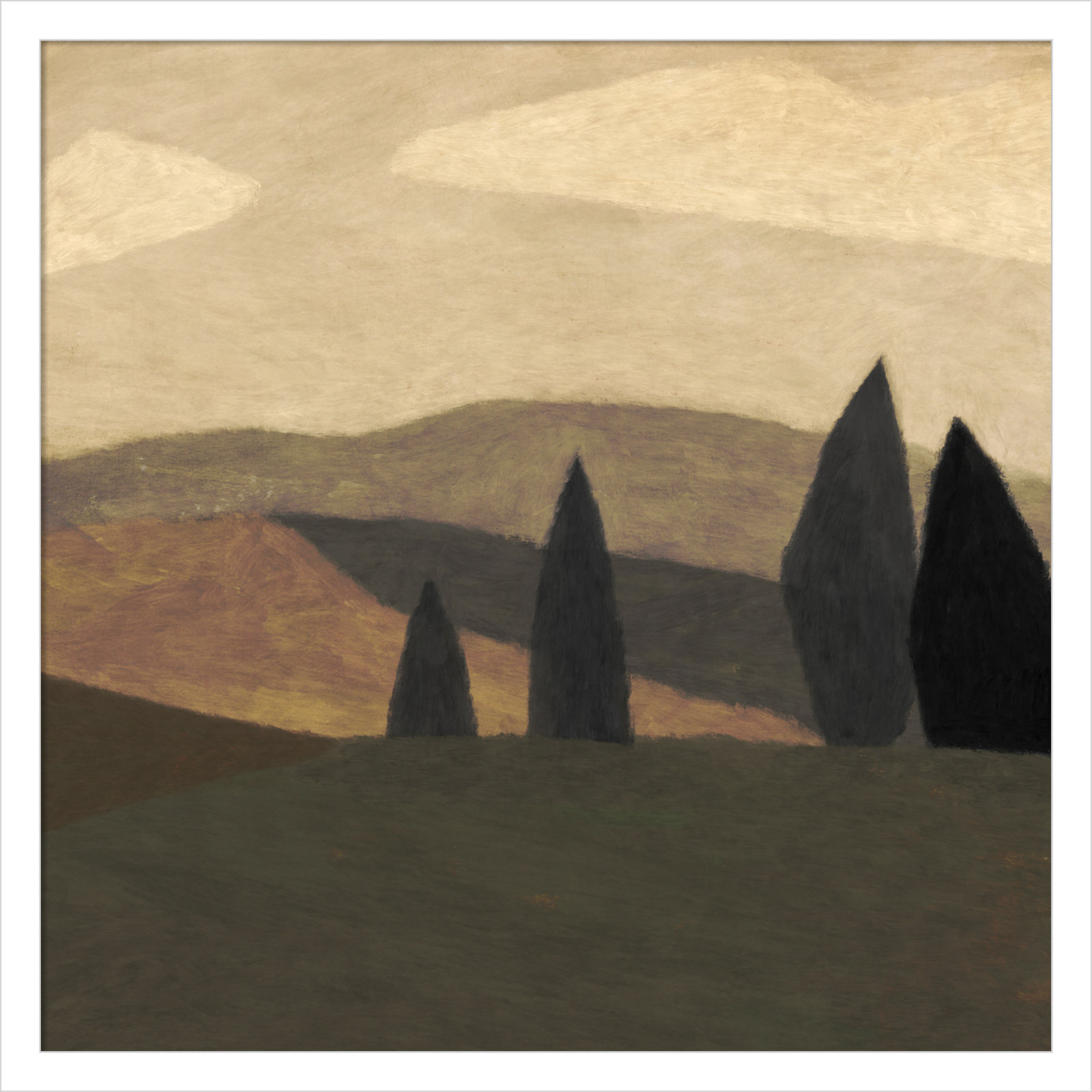 Paysage 2 Print by Dan Hobday, White, 21" H x 21" W