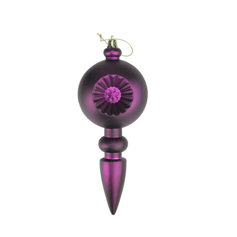 Ornements de faîteau rétro incassables de Noël rétro 7,5 po, Mauve