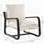 Fauteuil demi-tonneau confortable et élégant avec base en bois et similicuir