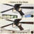Cisslien 42" Black Industrial Caged Ceiling Fnas with Light Kit and Remote for Debroom-1217610432