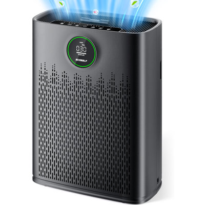 Powerful Air Purifiers for Home Large Room Up to 2400 Ft² with Air Quality Monitor 20dB Sleep Mode, Air Purifier for Bedroom Office Living Room for Pets, Dust Smoke PoIIen Dander Smell