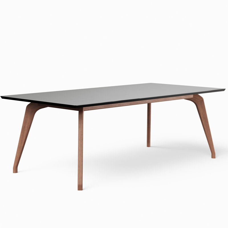 Modern Brazilian Glass Dining Table, Black, 29.5" H x 86.5" L x 43.5" W