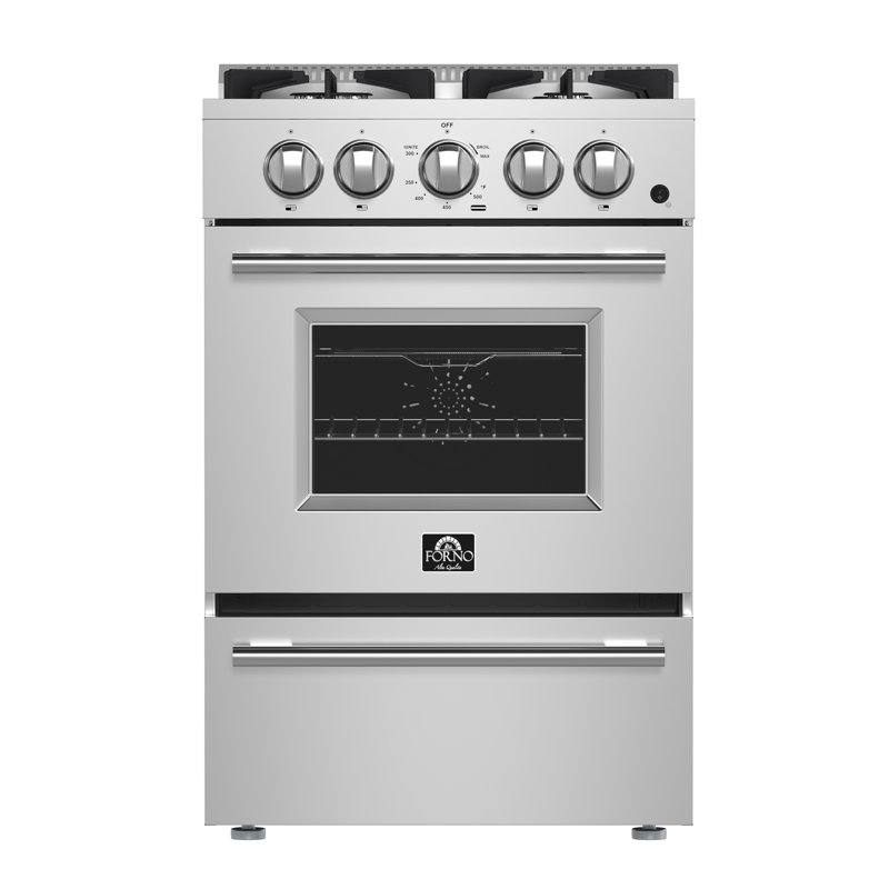 Cuisinière à convection autoportante au gaz naturel 24 po 2,3 pi³ avec friteuse Forno Alta Qualita