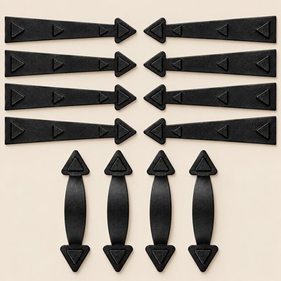 Quincaillerie décorative magnétique pour porte de garage : 8 charnières + 4 poignées