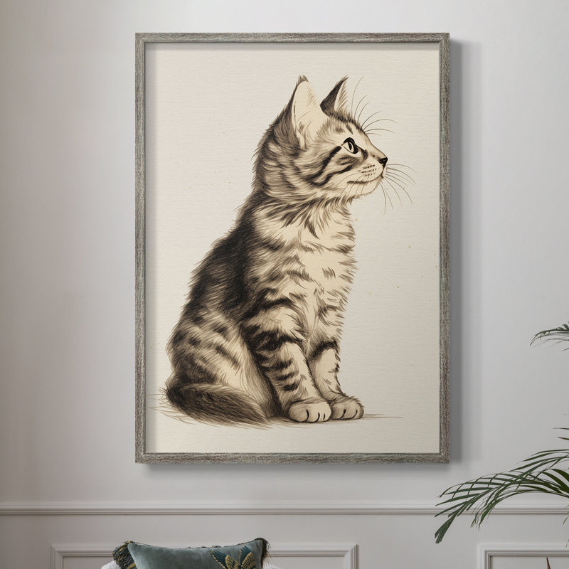 «Vintage Animal Print IV», reproduction encadrée - bois massif, H 15 po x l 12 po