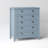Coastal Blue 6-Drawer Dresser with Silver Shell Handles & Spacious Bedroom Storage