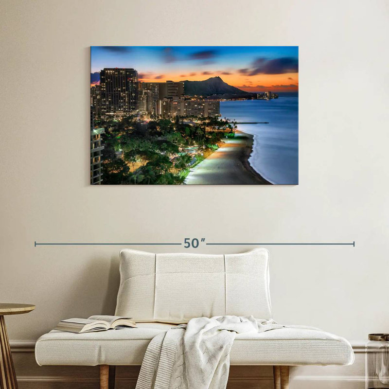 Gillard Waikiki Coast Sundown, H 26 po x l 39 po