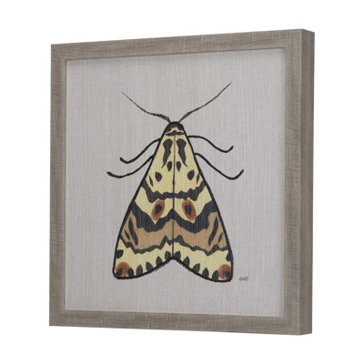 Moth Blue II a Hand Embelished Textured Framed Art Print