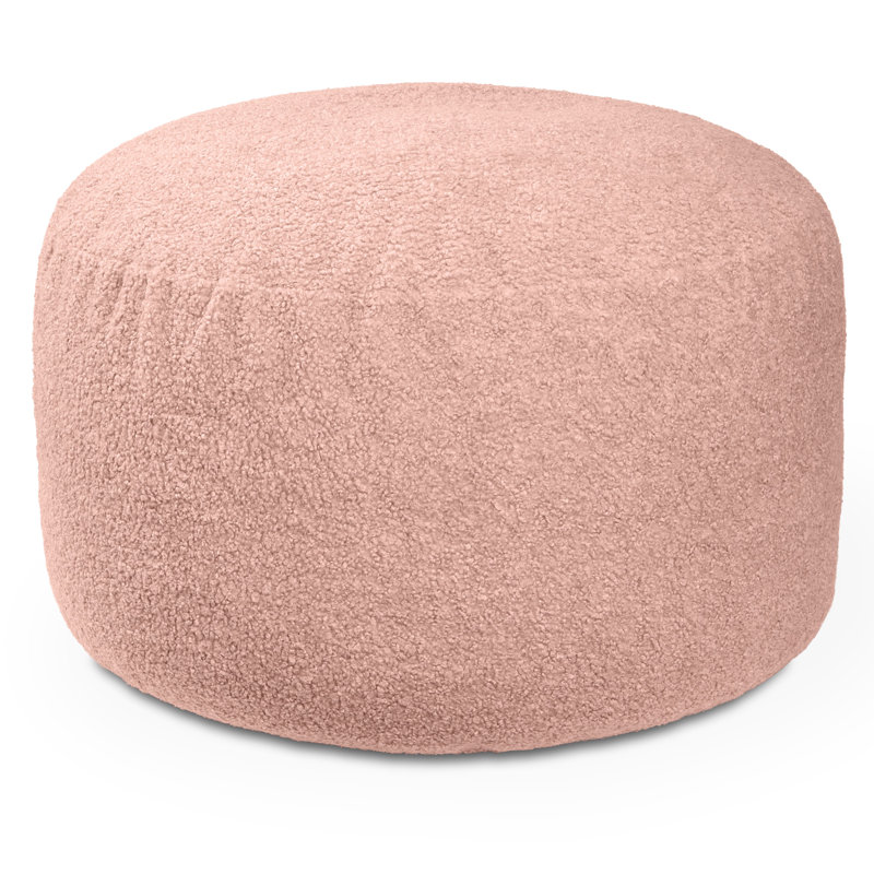 Grand fauteuil à billes rond en faux agneau 4 pi Saxx, Sherpa rose