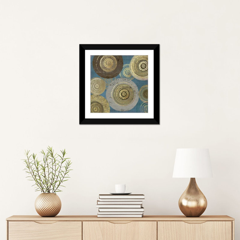 «Native Dot II», reproduction sur toile, Papier beaux-arts encadré noir, Blanc, H 24 po x l 24 po x P 1 po