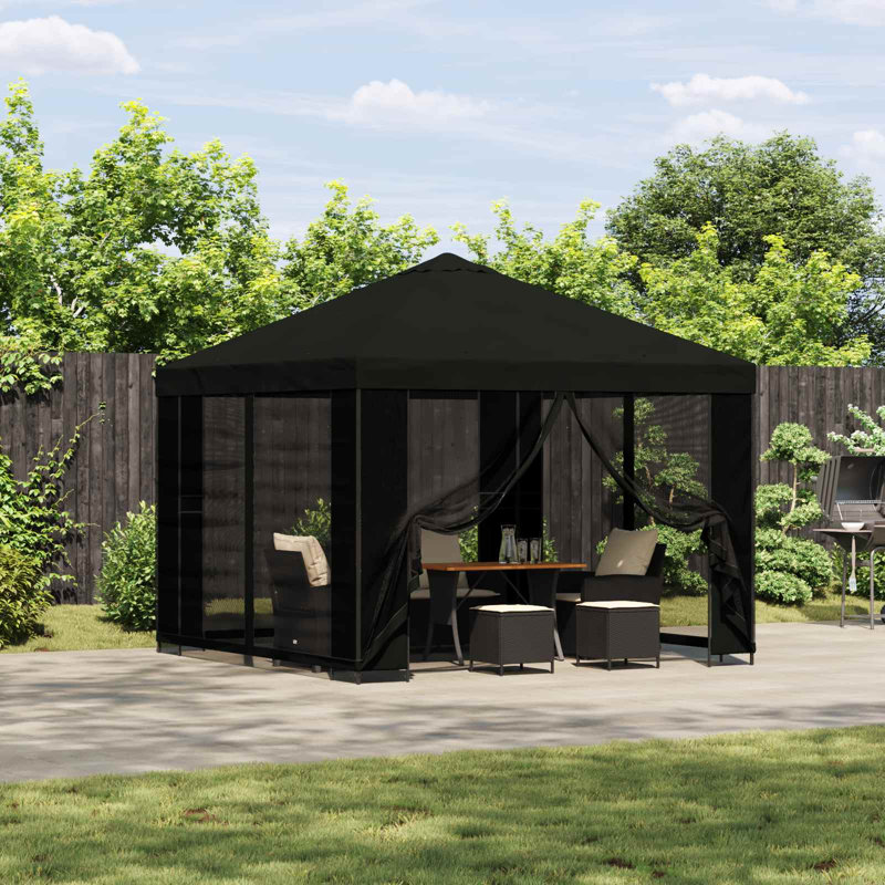 Vidaxl Gazebo Polyester And Steel, Black