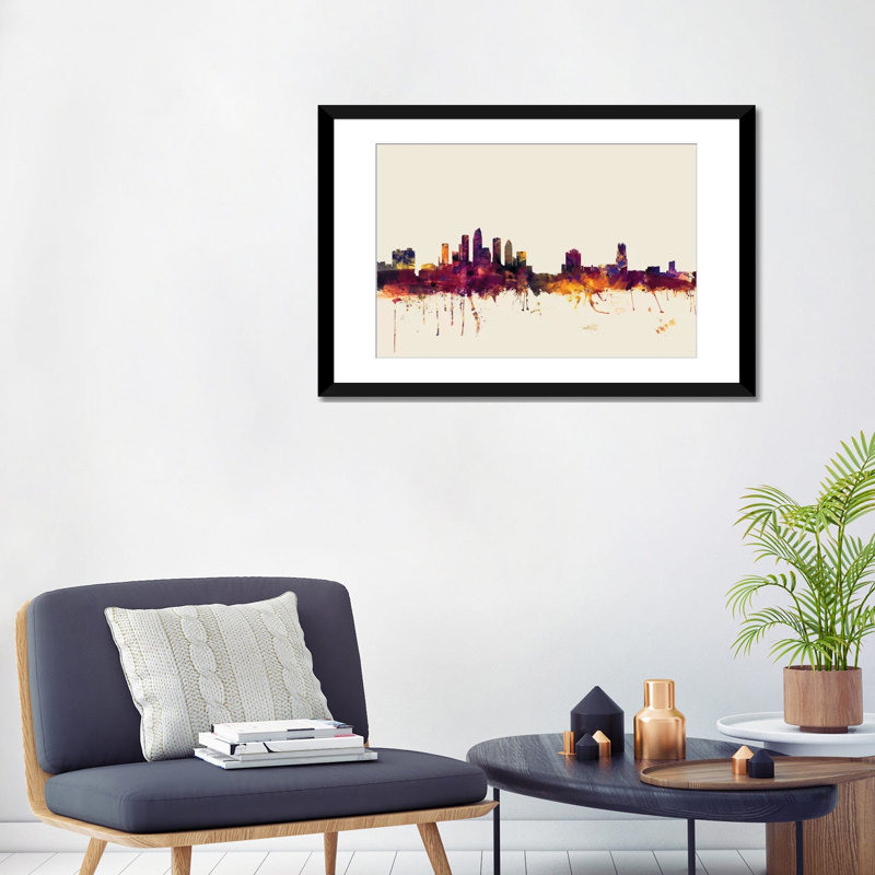 Skyline Series: Tampa, Floride, États-Unis, impression sur toile tendue beige, H 24 po x l 32 po x P 1 po, Blanc