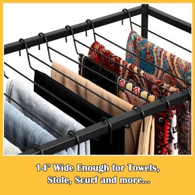 Double-Tier Metal Pants Rack With 26 Hooks