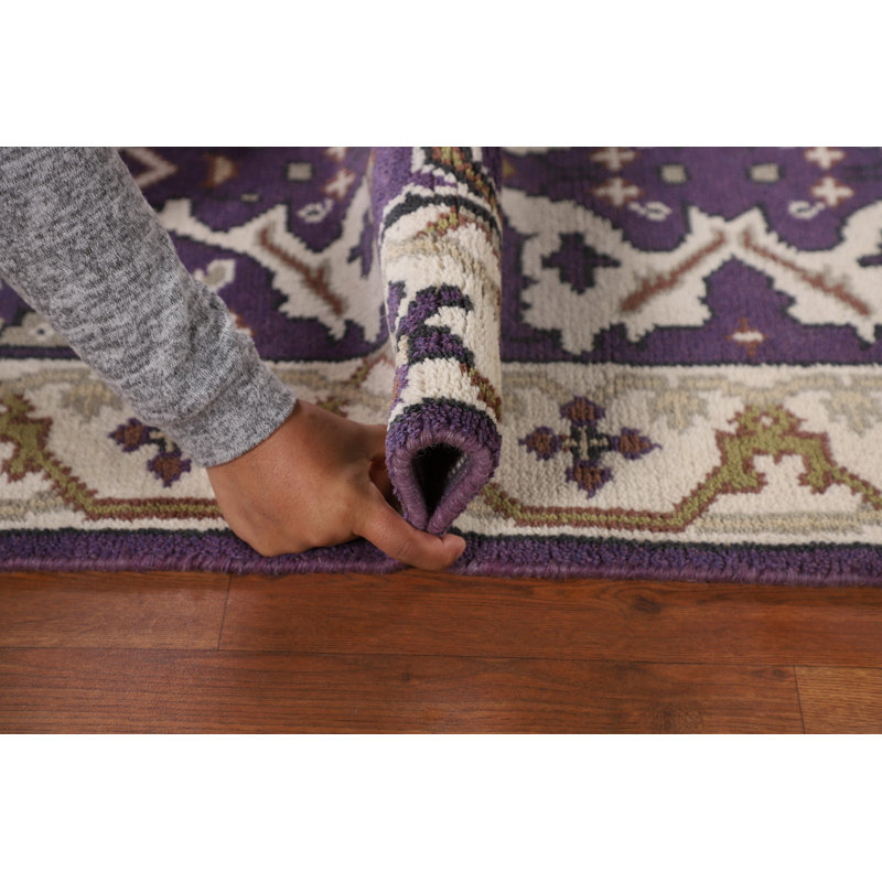Tapis de couloir oriental mauve Oushak 3 x 10