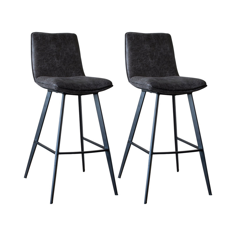 Catanzaro Upholstered Counter Stool with Metal Frame, Grey