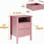 18" Fluted 2-Drawer Nightstand Set of 2, Modern End Table with Storage-132615432