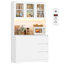 Garde-manger 70,9 po avec lumières DEL et station de charge, tablette à micro-ondes Satavia-537543756