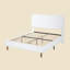 Structure de lit plateforme grand format avec tête de lit ajustable, lit tapissier Cloud, pieds en bois massif, assemblage facile, aucun sommier tapissier requis, blanc-834499755-834499765