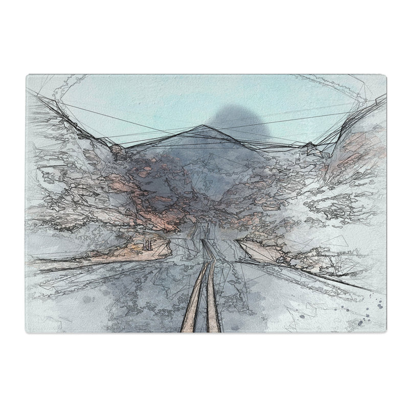 Tempered Glass Road to the Valley of Fire Chopping Board, 28.5 cm x 39 cm