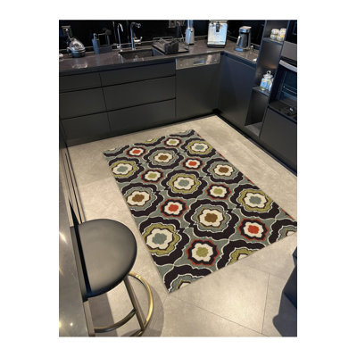 Tapis décoratif lavable à la machine multicolore