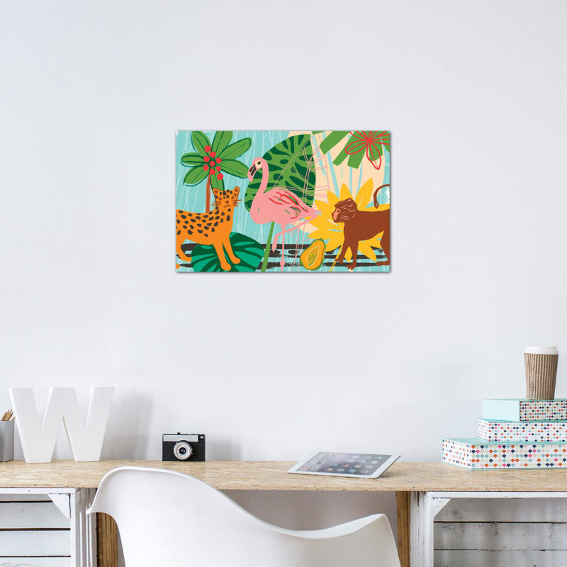 Collection graphique Jungle - impression, Toile tendue, Pas de tapis, H 40 po x l 60 po x 1,5 po
