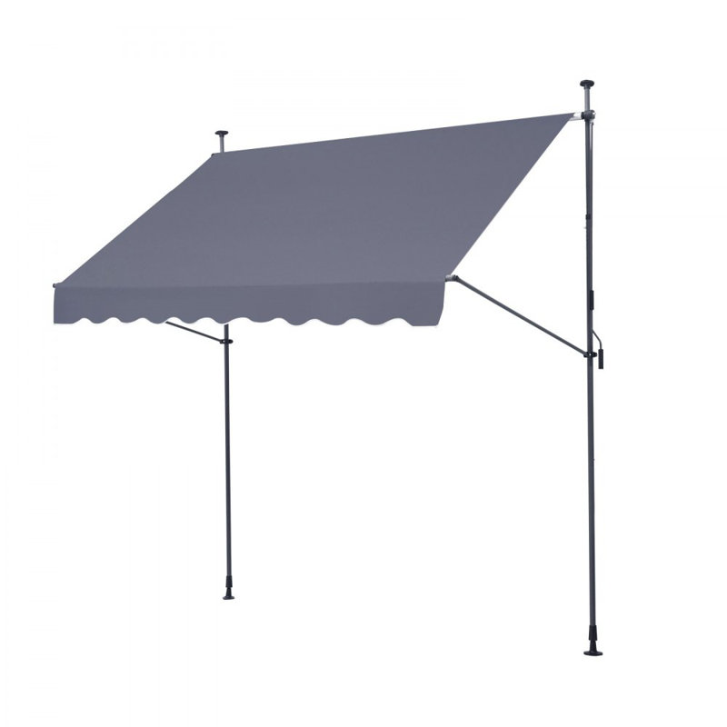Auvent de patio avec auvent rétractable, H 122 po x l 98 po x P 47 po