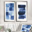 Indigo horizon - paysage abstrait minimaliste, art mural 2 pièces-1071657730-1071657734