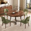 Round Dining Table Set with Upholstered Cutout Back Dining Chairs, Modern Dining Room Furniture-234596280-234596283-234596287