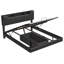 Floating Hydraulic PU Ottoman Bed With LED & Charging Station (USB/Type-C), 140X200cm Double / 160X200cm King, Black Faux Leather Smart Storage-721734987