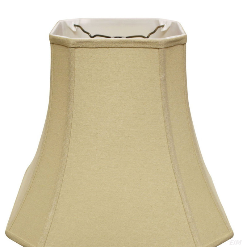 9 po en haut x 16 po en bas x 13 po de hauteur, abat-jour carré souple en forme de cloche carrée, avec abat-jour en tissu brun clair pour lampes de table, lin naturel