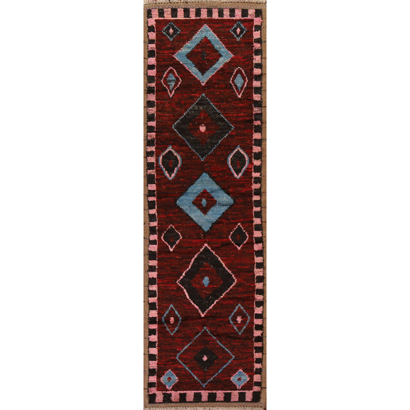Tapis de couloir unique en laine 2 pi 10 po x 10 pi 0 po New Age