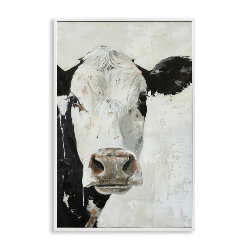 «Up Close Cow», estampe numérique par Petals Prints Design, Estampe numérique encadrée blanc bord de mer, H 24 po x l 16 po