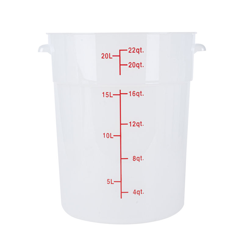 Contenant alimentaire de 22 pintes pour restaurant, 10 contenants translucides vendus séparément, marqueurs de volume rouges, contenant à vaisselle, poignées latérales, pour ranger les aliments