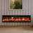 Modern Electric Fireplace - 1500W Heater, 12 Color LED, Remote Control, With Crystal & Log Set, Adjustable Temperature & Brightness
