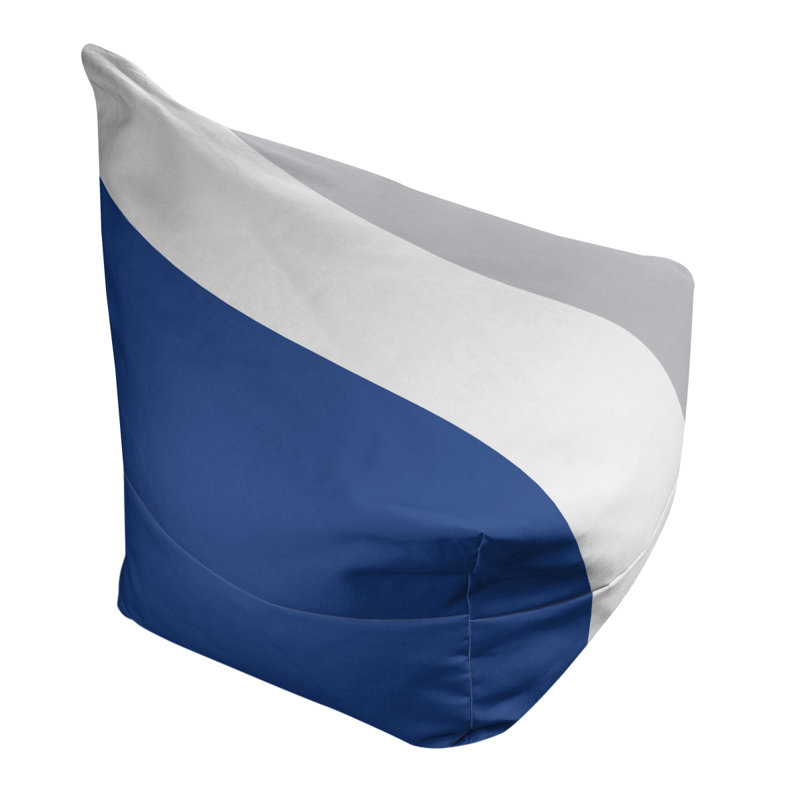 Bean Bag Cover, 2" x 38" x 42", Royal Blue/White/Gray