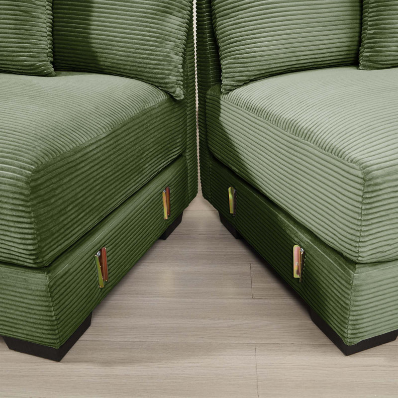 Canapé modulaire surdimensionné Cloud, Vert, 4, H 34,2 po x l 167,6 po x P 33,8 po