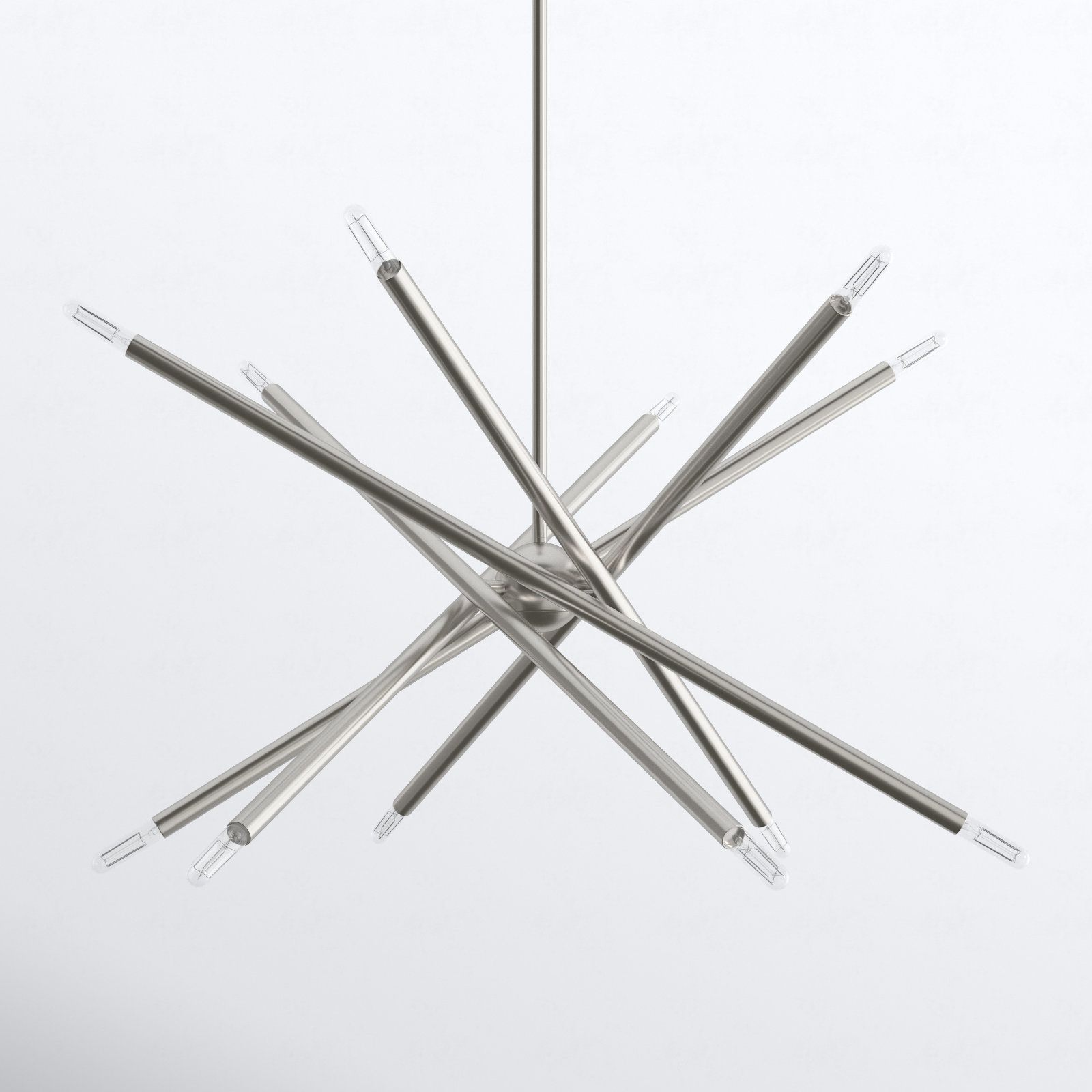 Poco Chandelier, Brushed Nickel, 12