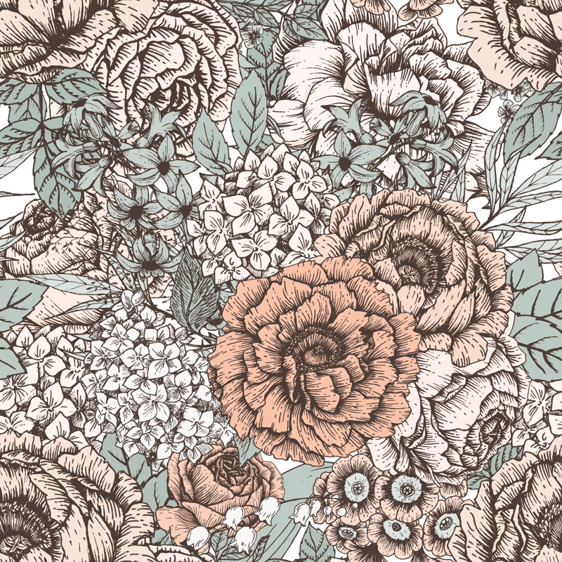 Papier peint amovible de style bohème Randi, L 24 po x L 75 po