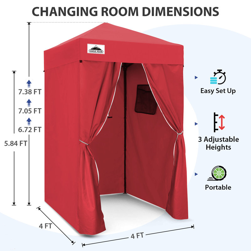 Flex Ultra Compact 4 pi. L 4 pi. Auvent en métal, Rouge