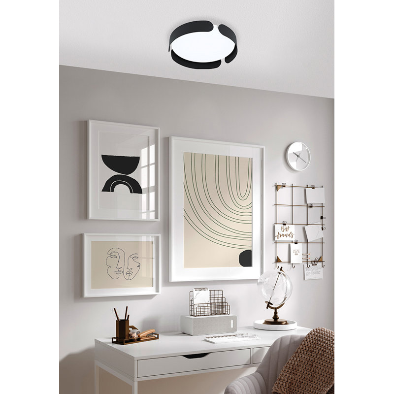 Narjis Acrylic LED Flush Mount, Black