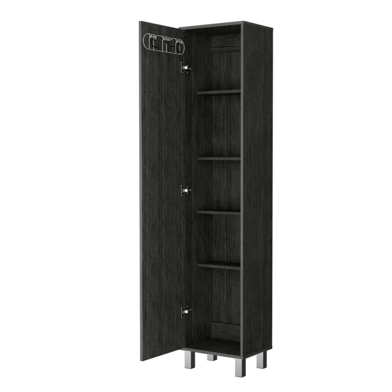 Armoire de rangement moderne à 3 balais Brett, Gris foncé