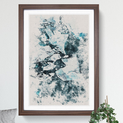 Broken Glacier in Iceland Watercolour - Picture Frame Graphic Art