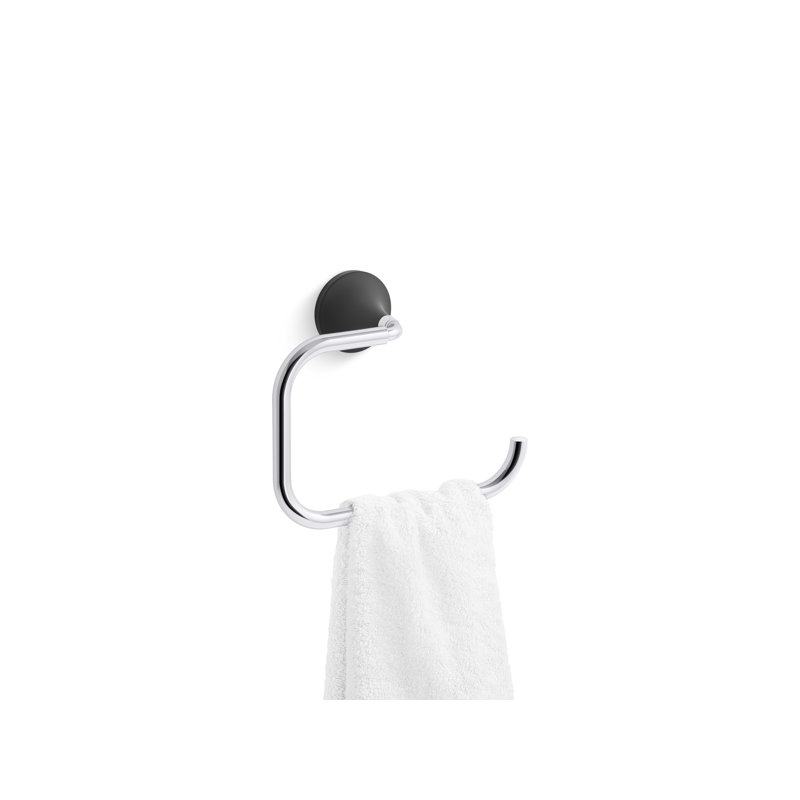 Anneau à serviettes Tone, Chrome poli / noir mat