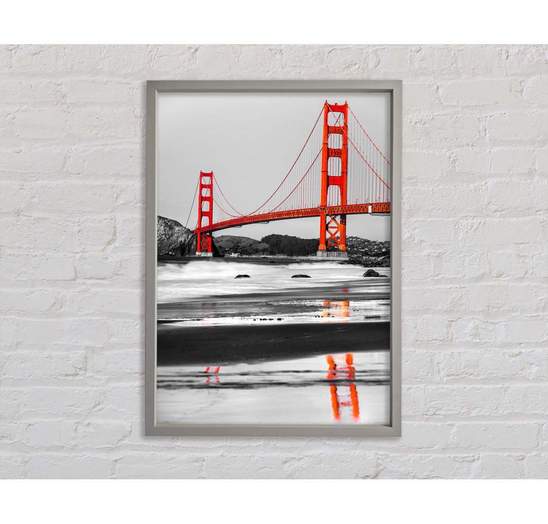 Golden Gate Bridge Rote Reflektionen - Druck