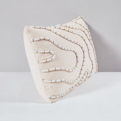 Yara Velvet Cotton Pillow Cover Cream