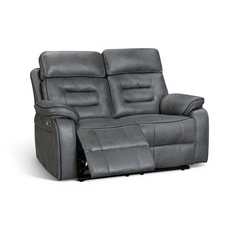 Bittany 2 Seater Faux Leather Electric Reclining Sofa, Power - Push Button