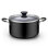 Marmite antiadhésive 6 pintes avec couvercle Cook N Home Professional, poignées rivetées, marmite pour fêtes, marmite avec chauffage uniforme, batterie de cuisine à induction, va au four et au lave-vaisselle, noir